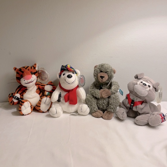 Vintage 90’s Coca Cola Plush Bean Bags Lot of 4 - Picture 1 of 16